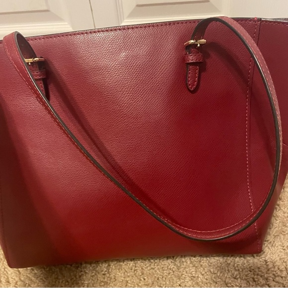 Coach Red Leather Tote with Gold Hardware - Picture 3 of 11